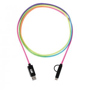 3-In-1 5 Ft. Rainbow Braided Charging Cable