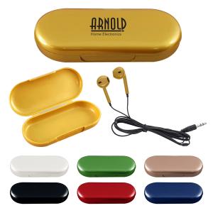 Metallic Wired Earbuds with Case