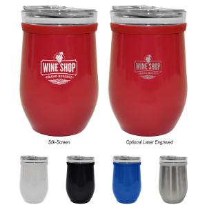 8 oz. Stainless Steel and Glass Wine Tumbler