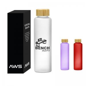 AWS 20 oz. Ariel Glass Bottle With Bamboo Lid