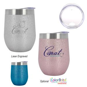 12 oz. Iced Out Stemless Wine Cup