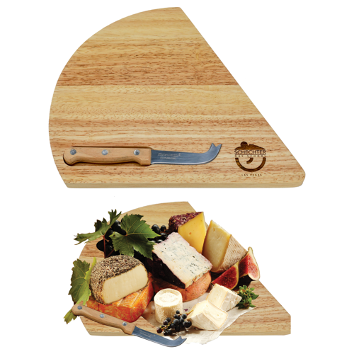 Wooden Cheese Board with Knife