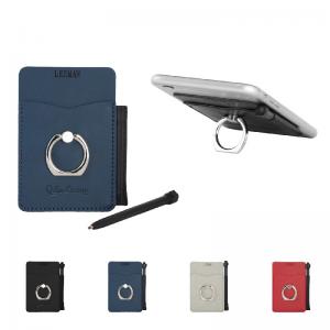 Tuscany Phone Wallet with Metal Ring Phone Stand and Stylus