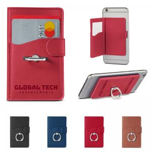 Dual Card Pocket Cell Phone Wallet with Metal Ring
