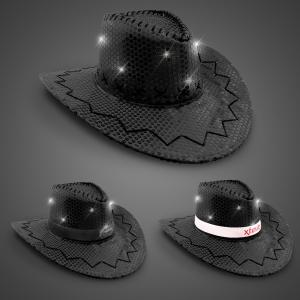 LED Sequin Cowboy Hat with Imprinted Band