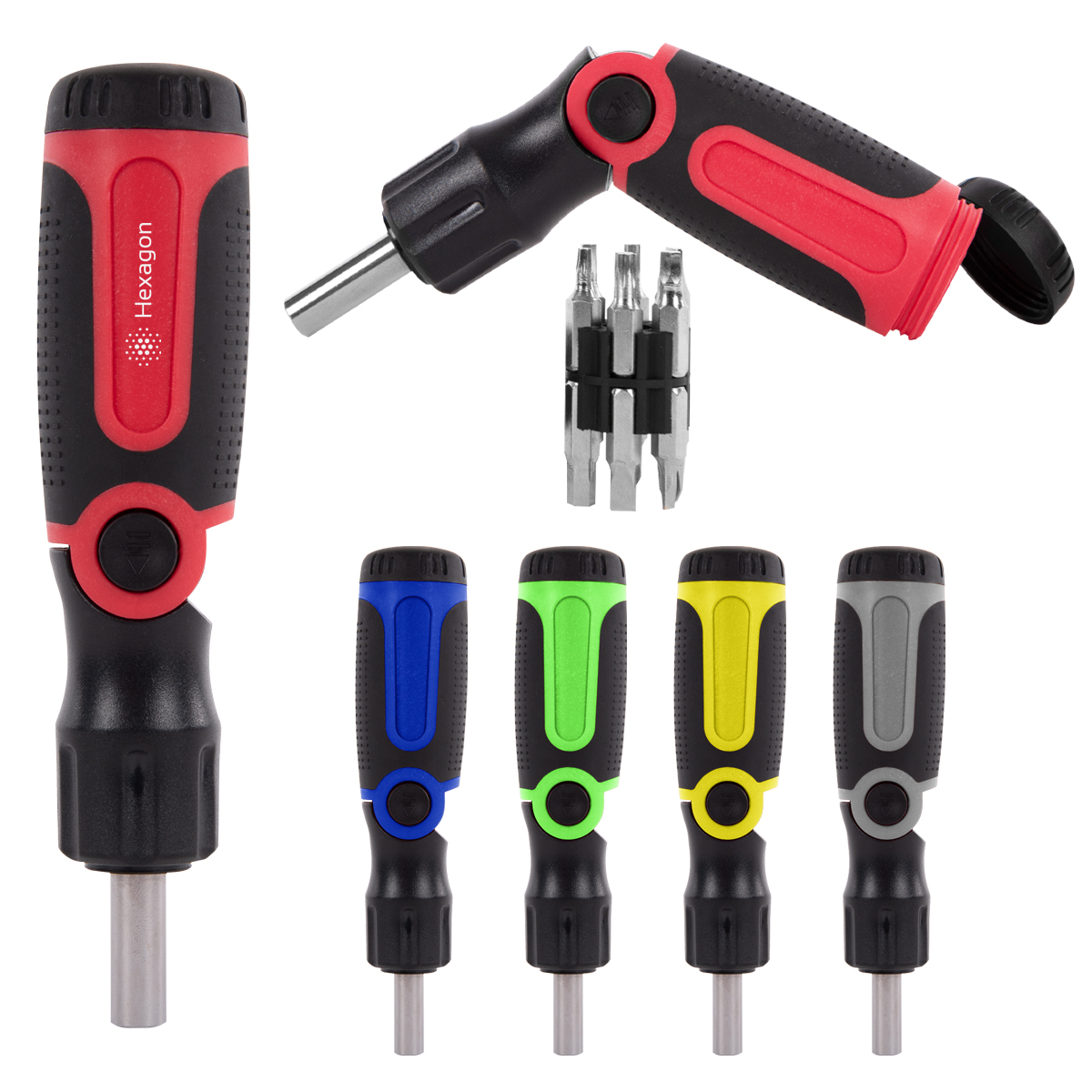 Multi-Angle Screwdriver with Insert Bits