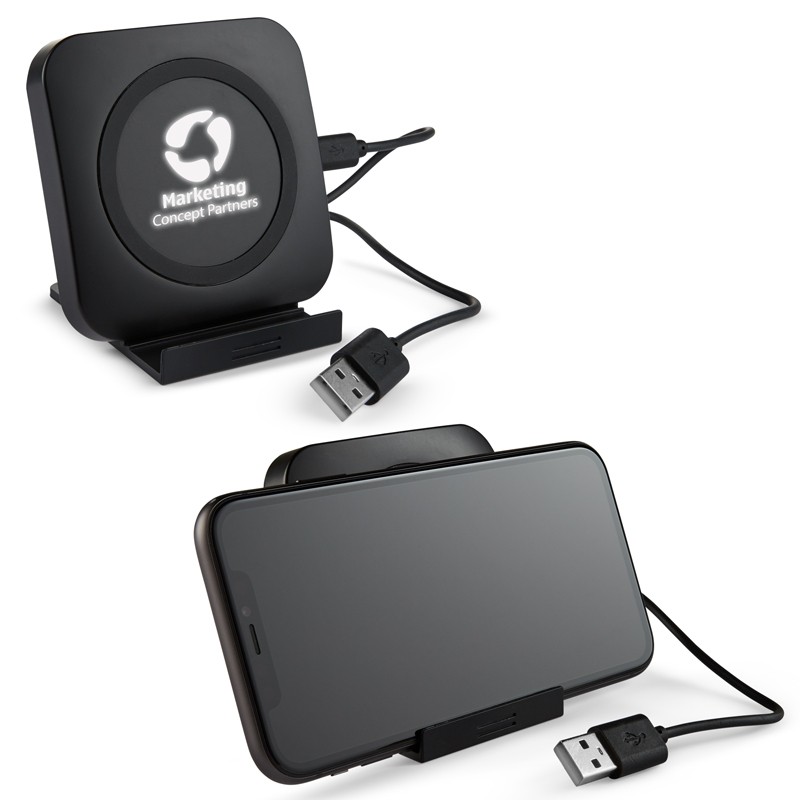 Wireless Charging Stand with Illuminated Custom Logo