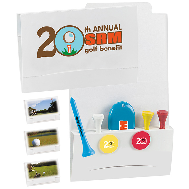 Matchbook Golf Packet with Tees and Divot Tool