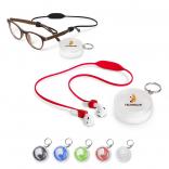 Silicone Earbud and Eyewear Leash with Carrying Case