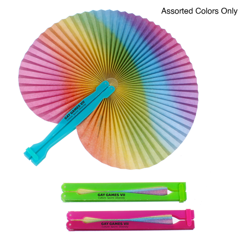 Tie-Dye Rainbow Folding Fan