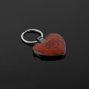 Niles Heart-Shaped Beveled Wood Key Chain