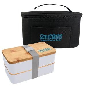 Stackable Bamboo Bento Box and Insulated Carrying Case