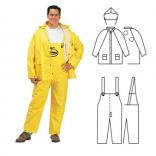 3-Piece Yellow Polyester Rain Suit 