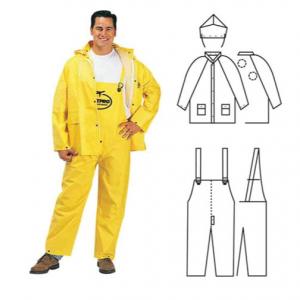 3-Piece Yellow Polyester Rain Suit 