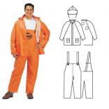 3-Piece Orange Polyester Rain Suit 
