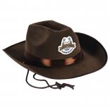 Faux Brown Leather Cowboy Hat