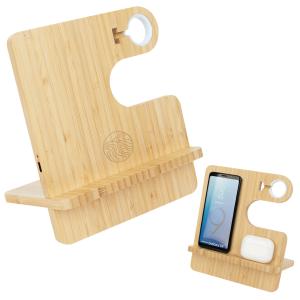 Bamboo Wireless Charger and Phone Stand