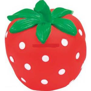 Rubber Strawberry Coin Bank 