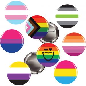 Custom Printed 3 inch Pride Flag Buttons 