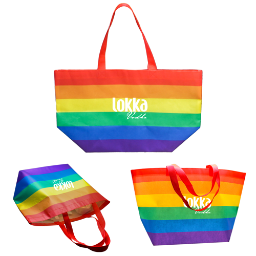 Large Non Woven Rainbow Tote Bag
