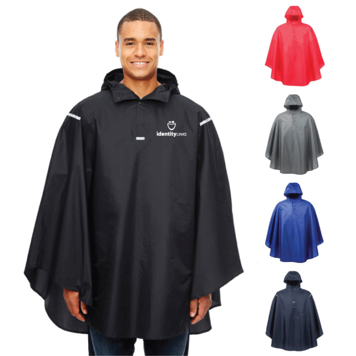 Deluxe Self Packing Rain Poncho