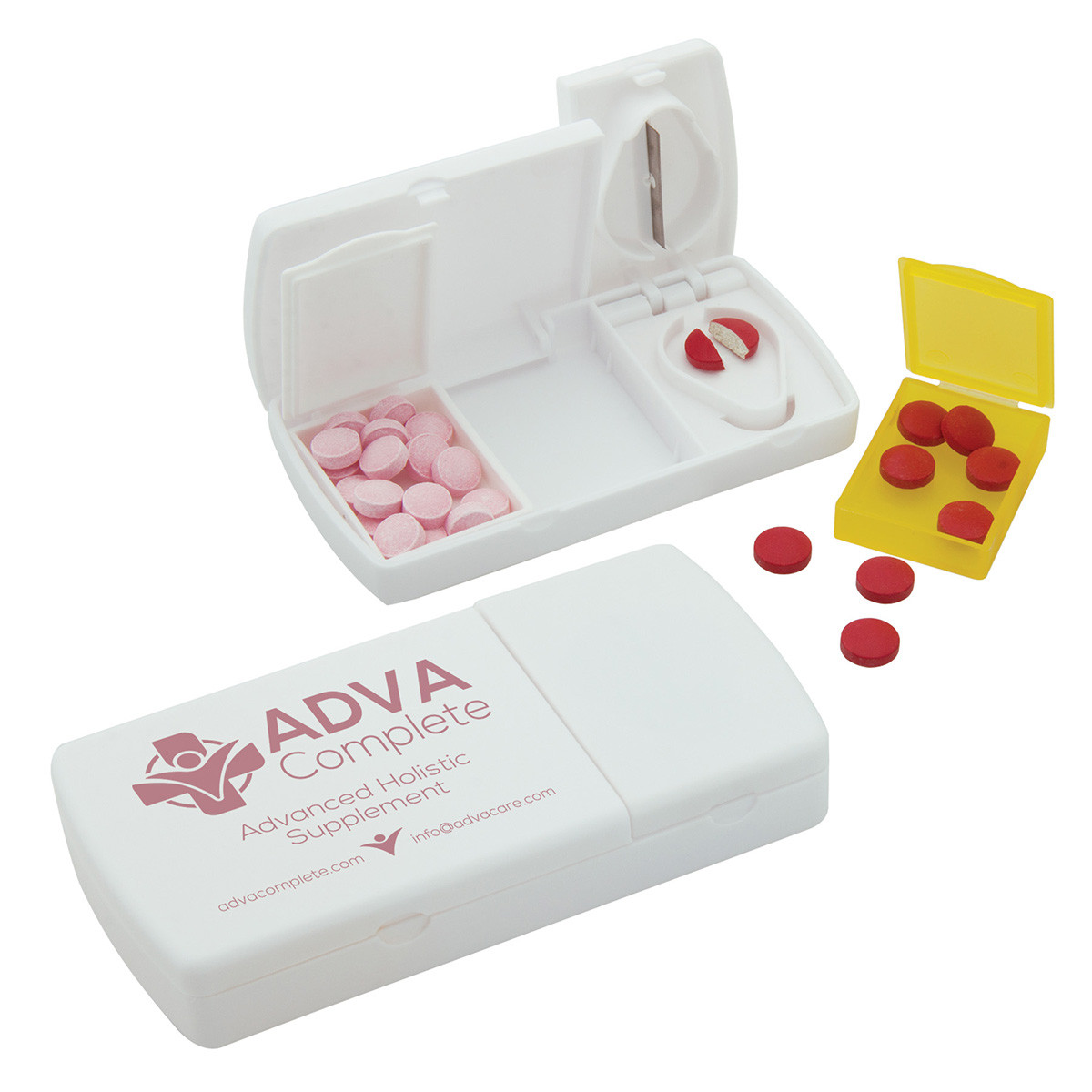Pill Splitter Case with Removable Pillboxes