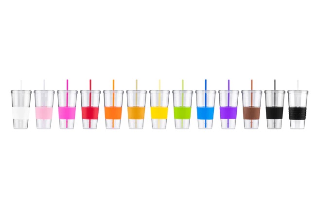 24oz Colorful Tumbler with Straw 