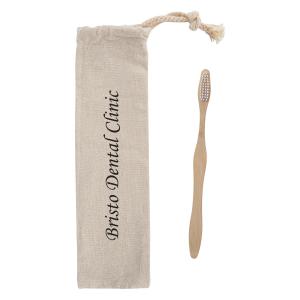 Bamboo Toothbrush with Cotton Pouch
