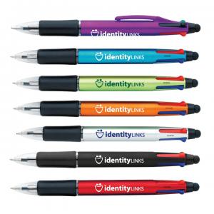 Metallic Stylus Four Color Pens