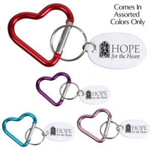 Colorful Mini Heart Carabiner with Key Ring