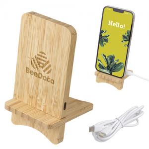 Bamboo Wireless Charging Phone Stand 