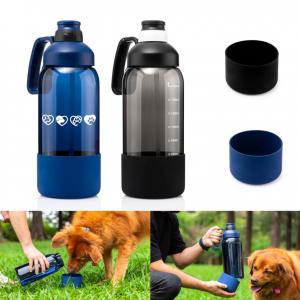 60 oz Water Bottle with Silicone Dog Bowl