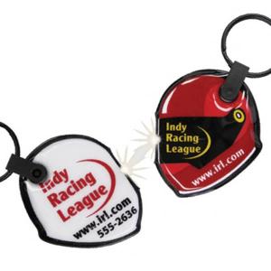 Racing Helmet Shaped Soft Touch Key Tag Light