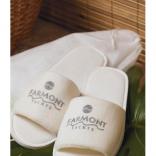 Open Toed Velour Spa Slippers