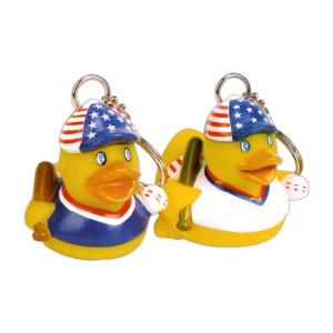 Patriotic Baseball Duck Keychain