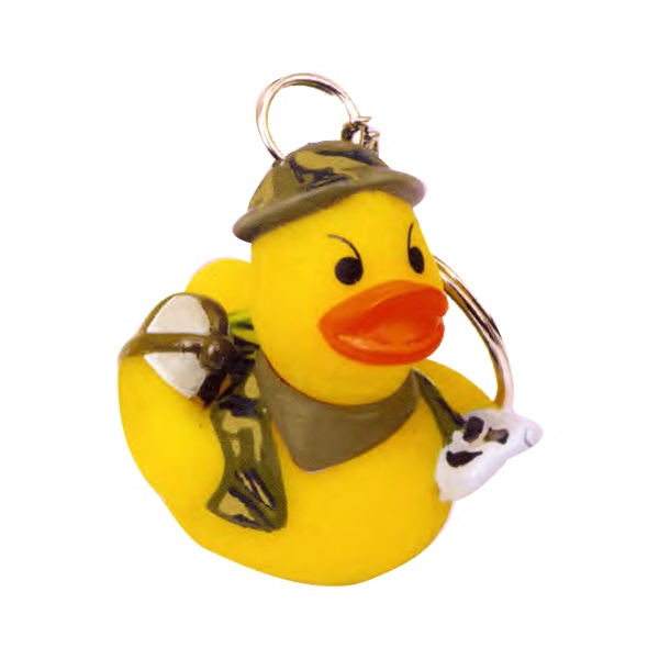 Custom Imprinted Camouflage Rubber Duck Keychain