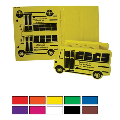 Promotional School Bus Shaped Pen and Pencil Caddy