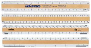 12&quot; Maple Four Bevel Ruler for Architects and Civil Engineers 