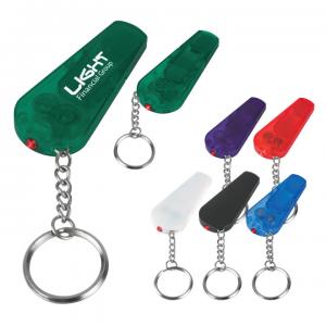 LED Light and Whistle Keychain