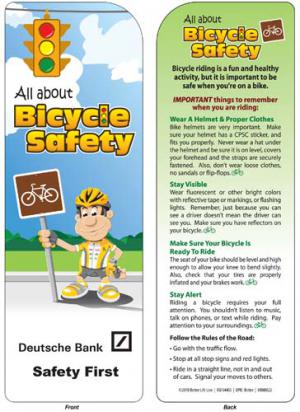 Children's Bicycle Safety Bookmark
