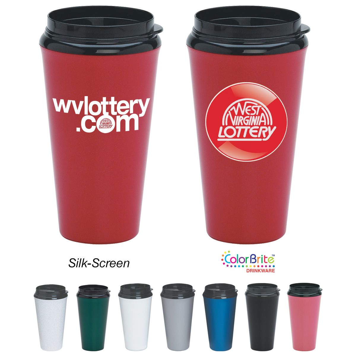 16 oz. Plastic Double Wall Tumbler with Sip Lid