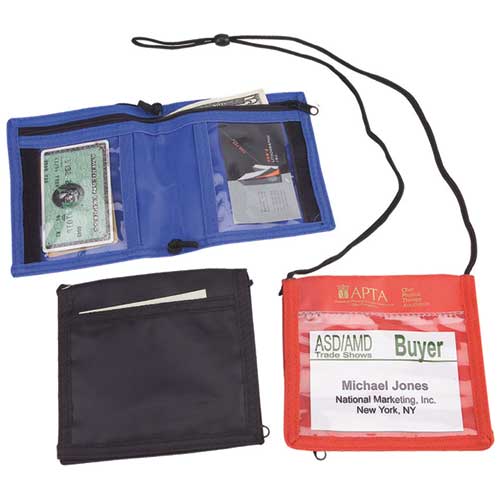 Nylon Bi-Fold Neck Wallet