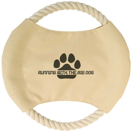 Custom Printed Econo Khaki Pet Rope Frisbee