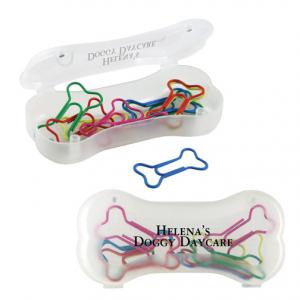 Dog Bone Shaped Paper Clips and Case
