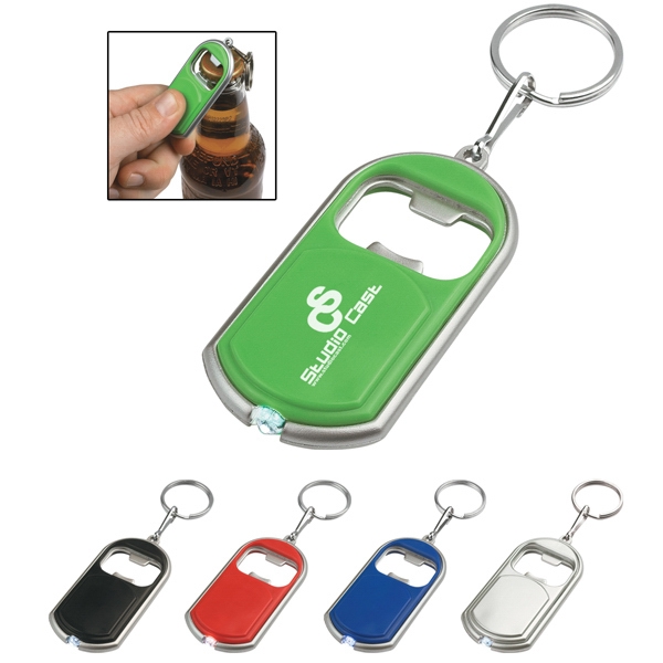 Custom Printed LED Light and Bottle Opener Key Chain