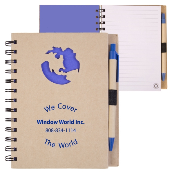 Recycled Notebook with Die Cut Earth 