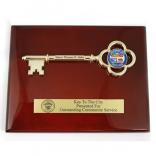 Wood Plaque with Gold Plated Key