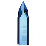 Ice Blue Crystal Pillar Desktop Award 
