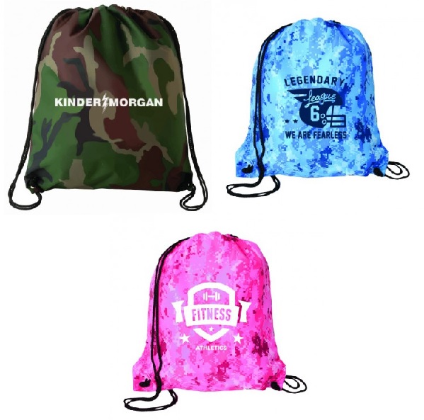 Imprinted Camouflage Drawstring Backpack