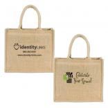 16" x 14" Burlap Tote with Padded Handles